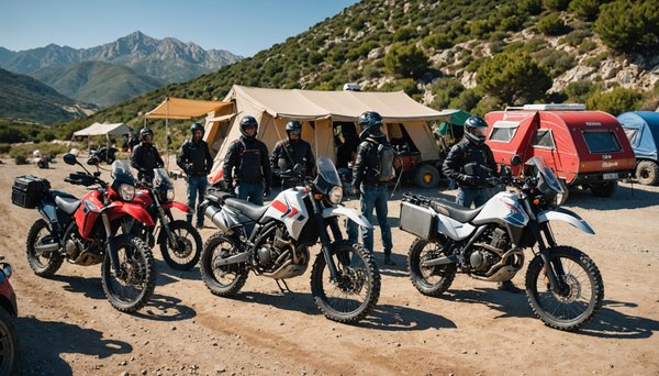 Quels sont les conseils pour voyager en groupe en moto dans un camping de Calvi ?